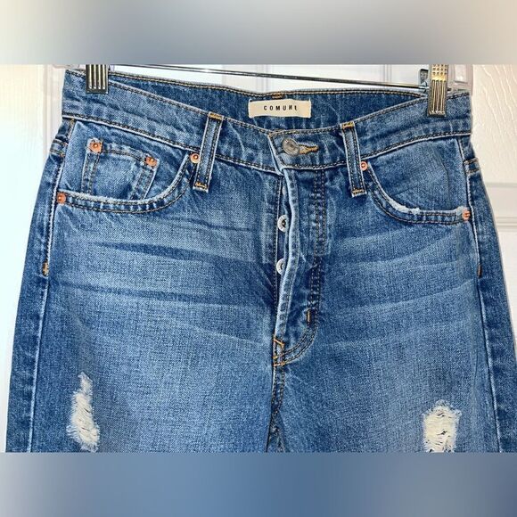 Comune Jeans Women's SZ 24 Thrift Vintage Straight Fit Button Fly distressed NEW - Picture 6 of 6